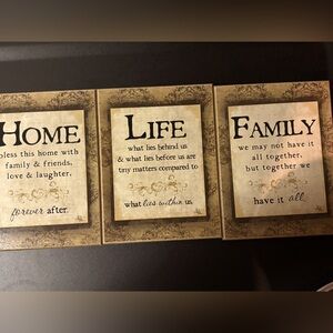 Set of three signs for the home
